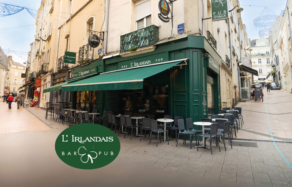 Photo de la façade de l'enseigne "L'Irlandais" à Angers