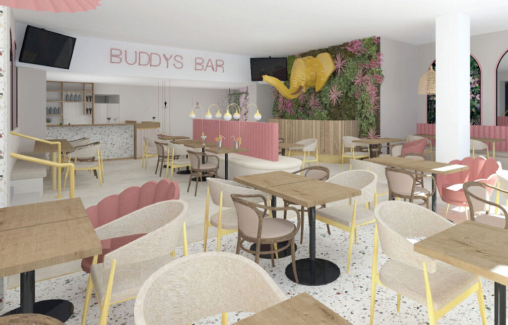 Photo de l'intérieur du bar de l'enseigne "Buddy's Bar" situé à Angers.